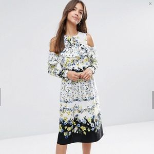 ASOS Floral cold shoulder dress